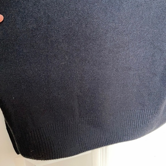 Polo navy vneck pull over long sleeve sweater - Picture 14 of 15